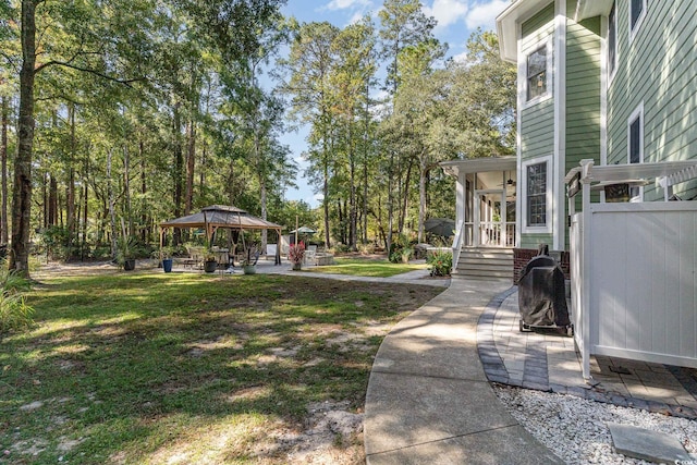 view of yard featuring a gazebo