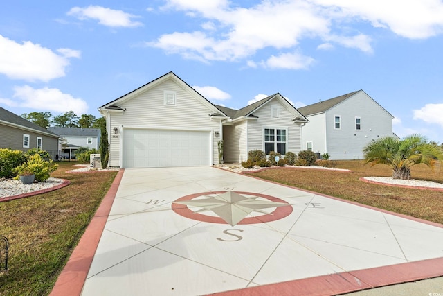 view of front of property with a front lawn