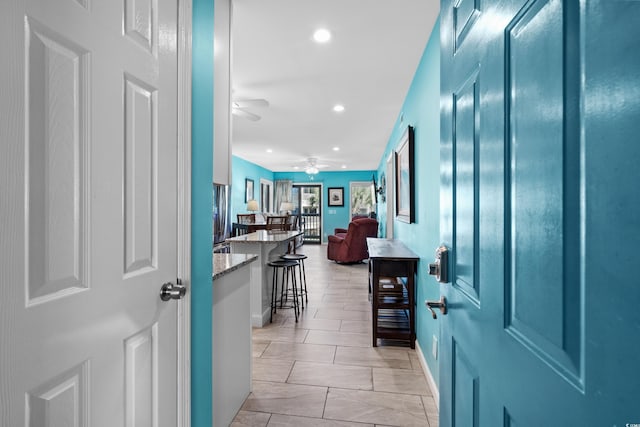 5601 N Ocean Blvd Unit C-202, Myrtle Beach, SC 29577 - entrance foyer with a ceiling fan, recessed lighting, and baseboards