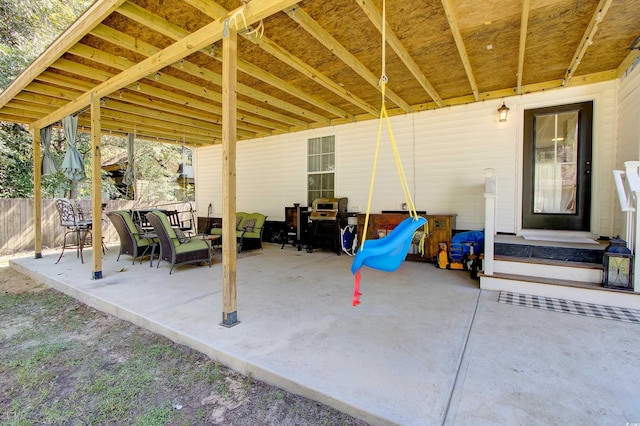 view of patio / terrace with an outdoor living space