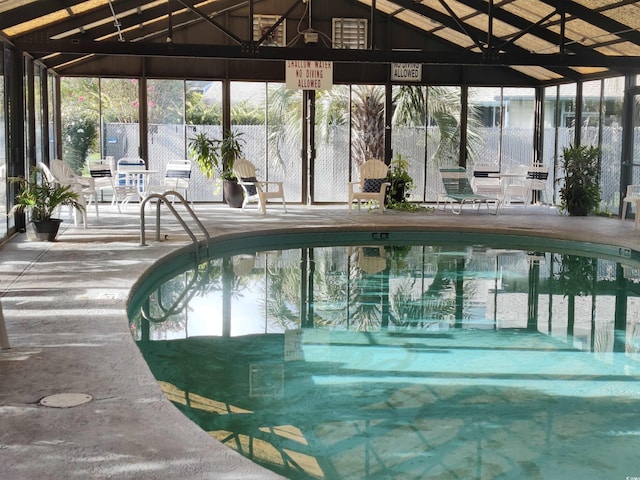 view of swimming pool with a gazebo and a patio area