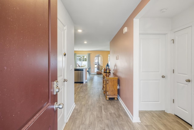 hall featuring light hardwood / wood-style floors