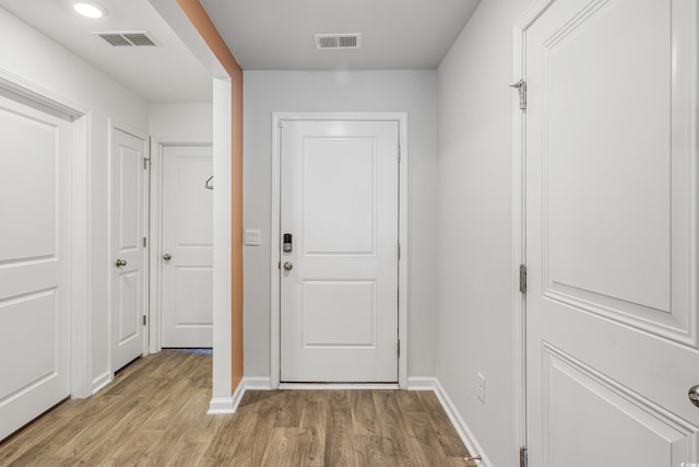 doorway featuring light hardwood / wood-style flooring