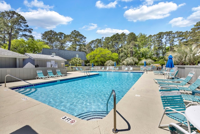 view of pool with a patio area