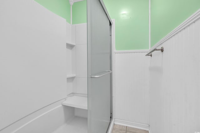 bathroom with a shower