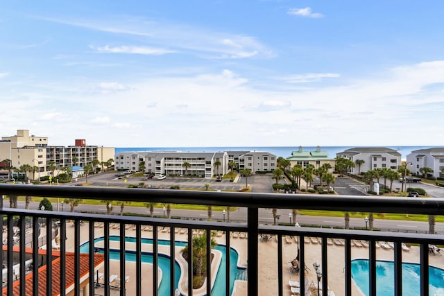 balcony with a water view