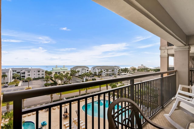 balcony with a water view