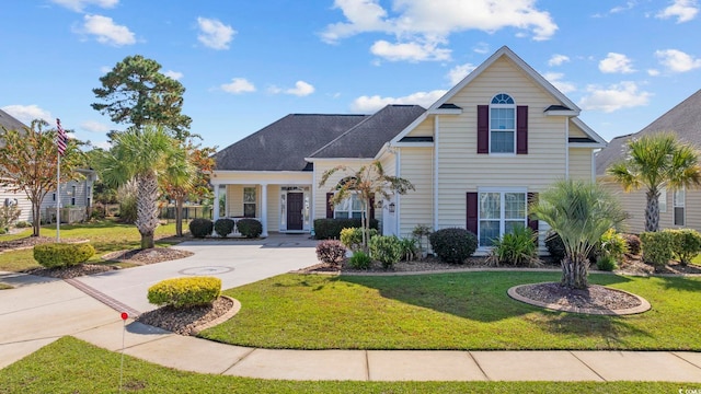 front of property featuring a front lawn