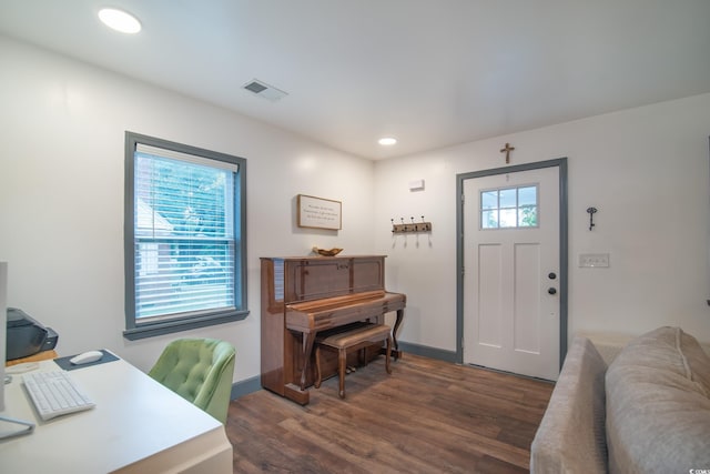 foyer entrance featuring dark hardwood / wood-style flooring and plenty of natural light