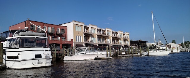 exterior space featuring a water view