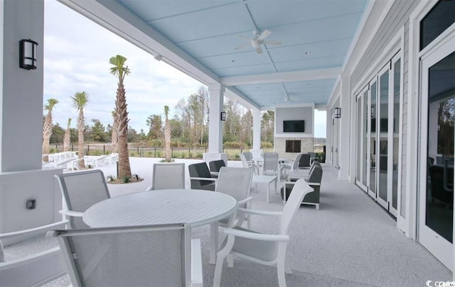 view of patio / terrace with ceiling fan