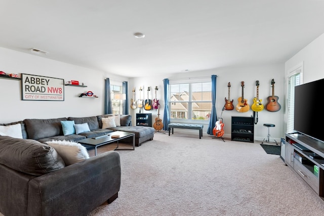 view of carpeted living room