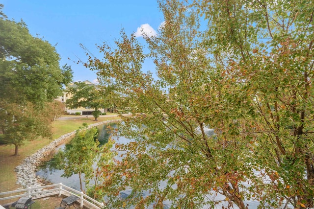 view of landscape featuring a water view