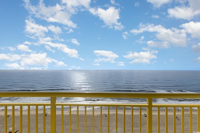 view of water feature featuring a view of the beach