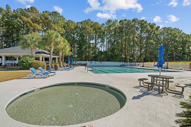 view of pool featuring a patio area