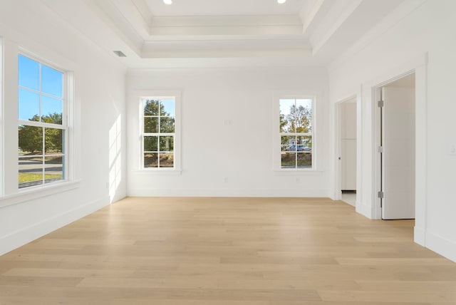 unfurnished room featuring a wealth of natural light and light hardwood / wood-style flooring