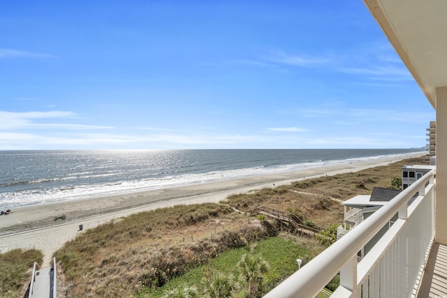 property view of water with a beach view