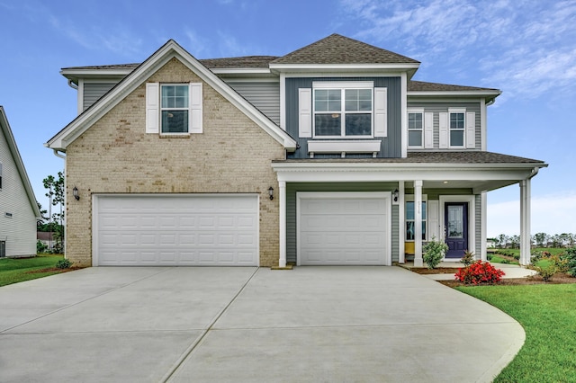 view of front of house with a garage