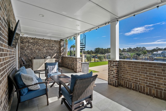 view of patio with outdoor lounge area