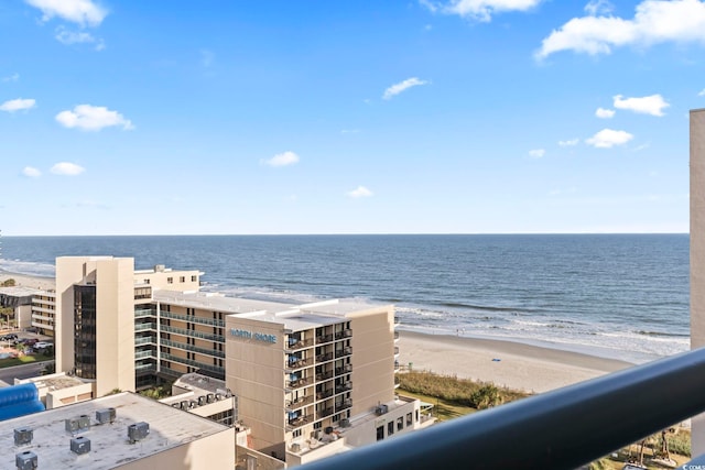 view of water feature with a view of the beach