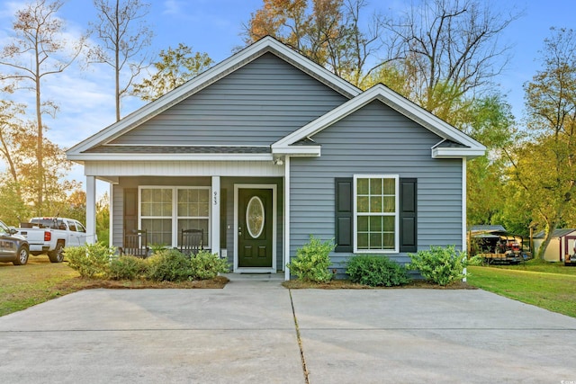 bungalow-style home featuring a porch