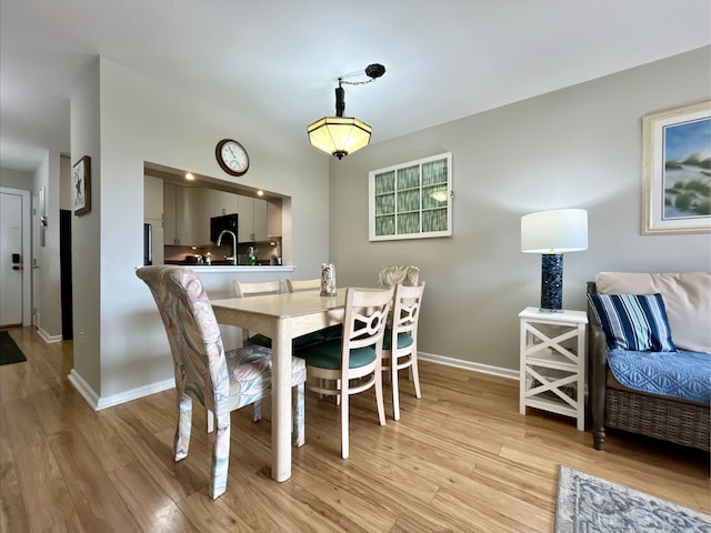 dining room with light hardwood / wood-style floors