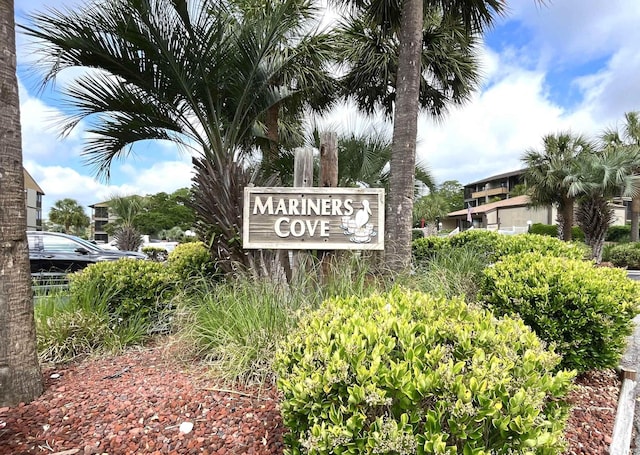 view of community sign