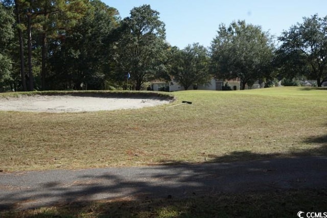 view of property's community with a lawn