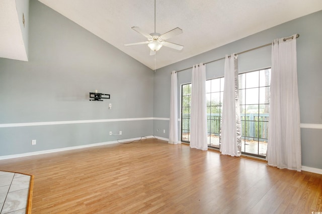 4337 Spa Dr Unit 1309, Little River, SC 29566 - unfurnished room featuring ceiling fan, light wood-style flooring, and high vaulted ceiling