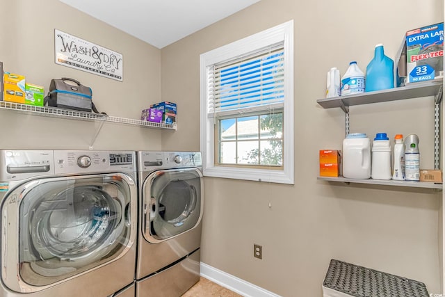 laundry area with washer and dryer