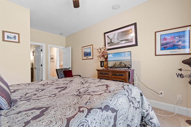 bedroom featuring ceiling fan