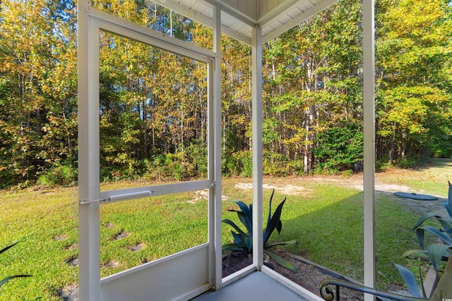 view of unfurnished sunroom