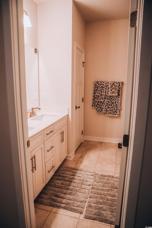 bathroom featuring vanity and tile patterned floors