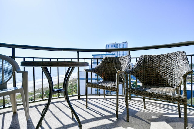 balcony with a water view