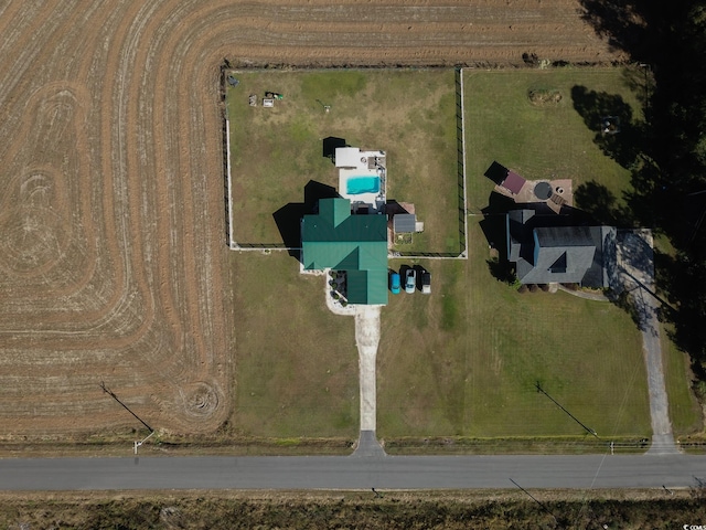 drone / aerial view featuring a rural view