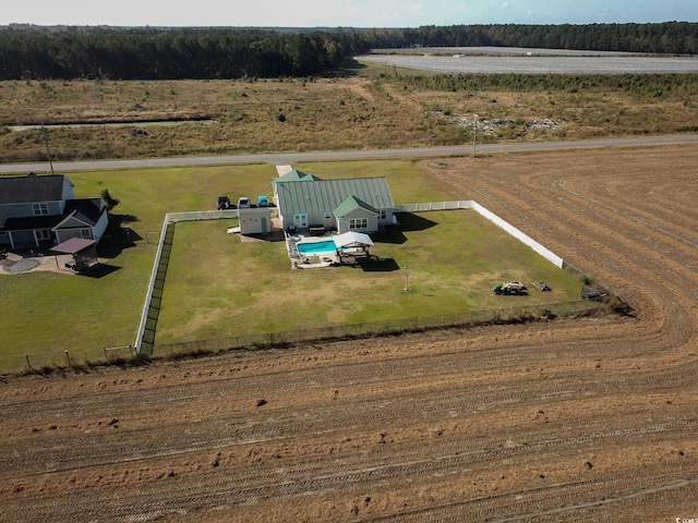 aerial view with a rural view