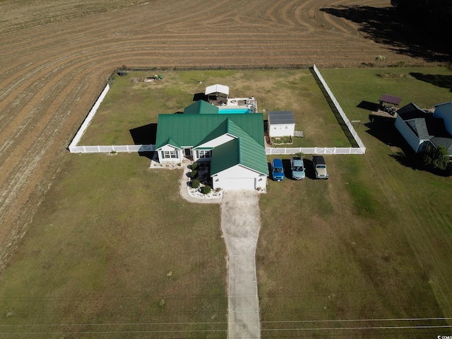 bird's eye view featuring a rural view