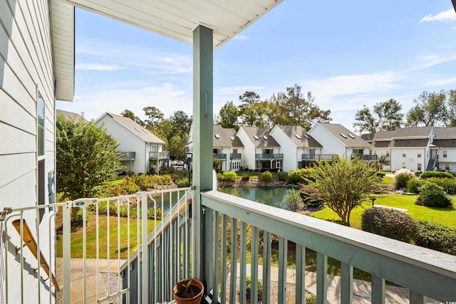 balcony with a water view