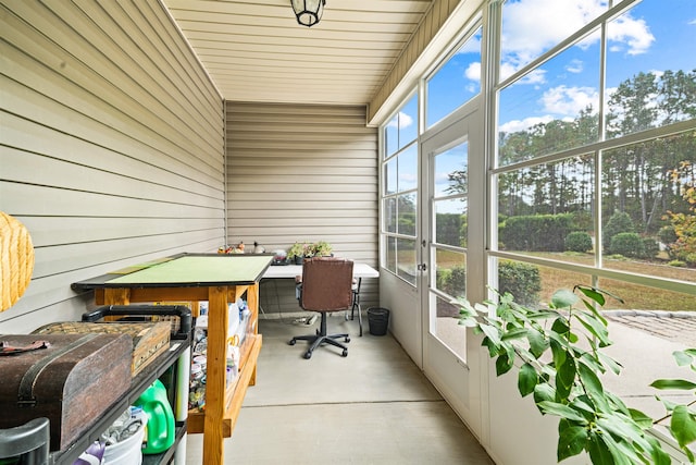 view of sunroom