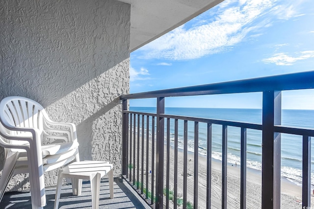 property view of water with a beach view