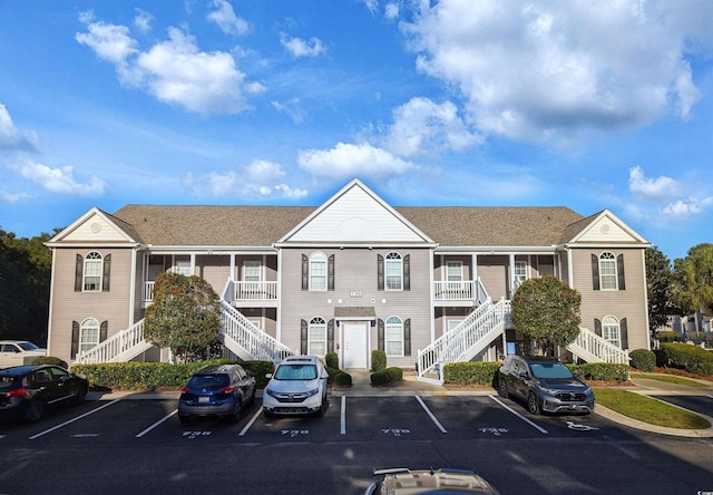 view of building exterior featuring a garage