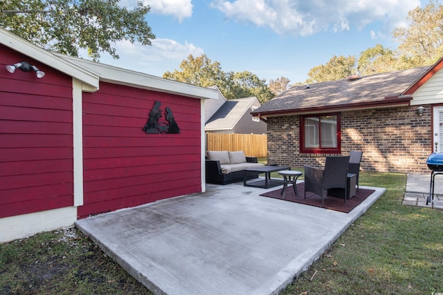 view of patio / terrace featuring an outdoor living space