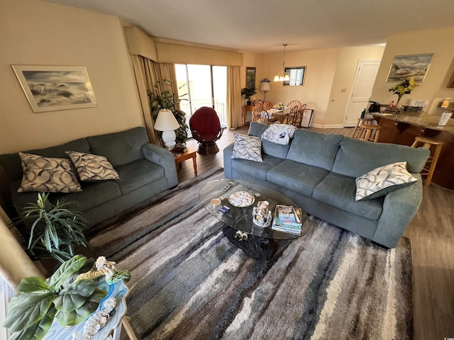 2805 N Ocean Blvd Unit 107, Myrtle Beach, SC 29577 - living room with wood finished floors