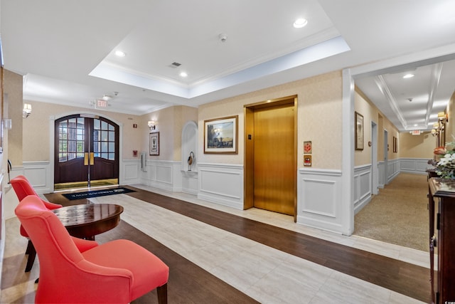 2241 Waterview Dr Unit 437, North Myrtle Beach, SC 29582 - common area featuring ornamental molding, a decorative wall, and wainscoting