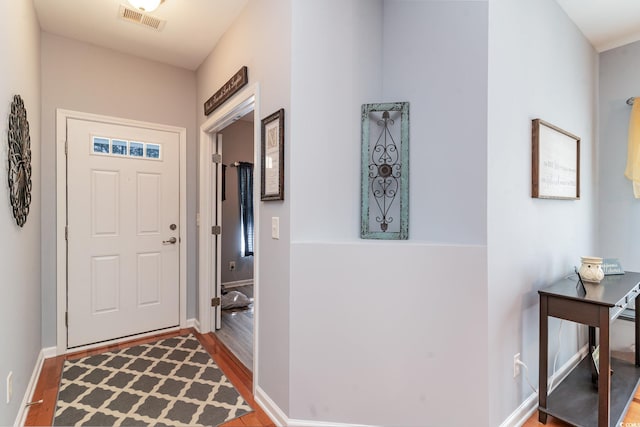 entrance foyer featuring wood-type flooring