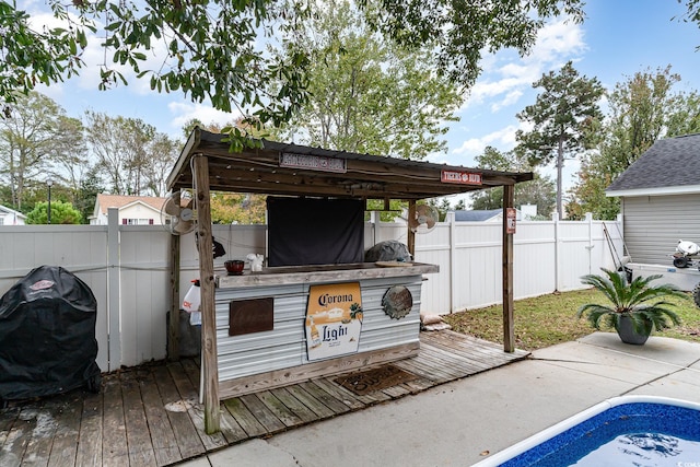 view of patio / terrace with a deck