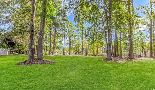 view of yard with fence