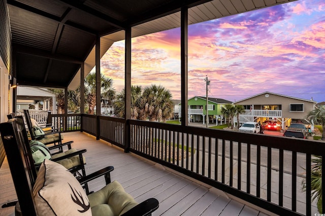 view of deck at dusk