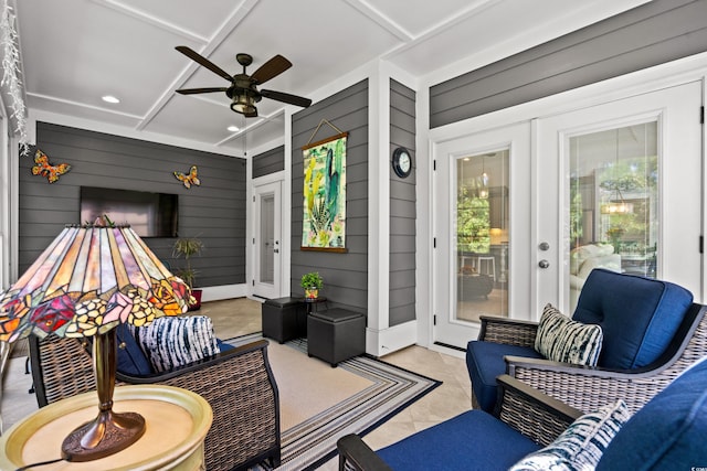 view of patio / terrace featuring ceiling fan