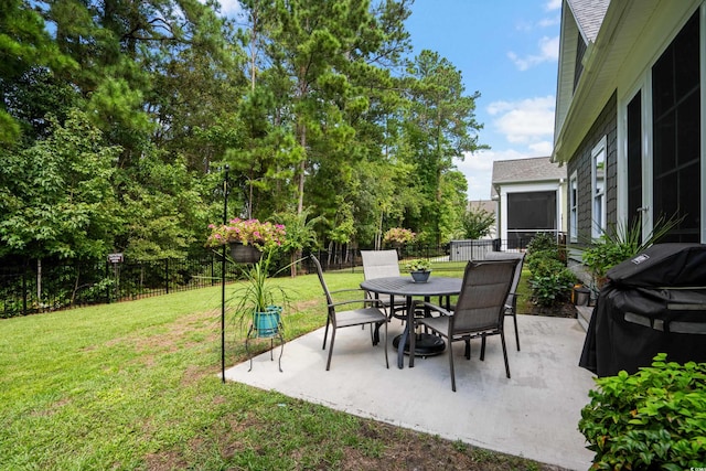 view of patio featuring grilling area